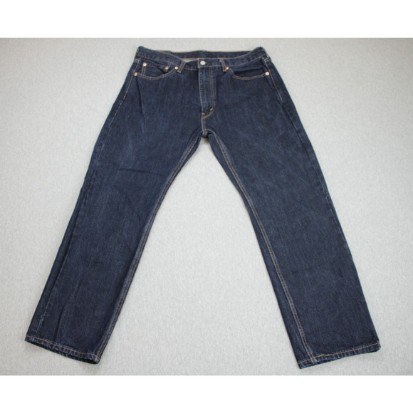 Levis Jeans Mens 36 x 33 Blue 505 Regular 100% Cotton Dark Wash - Picture 1 of 8